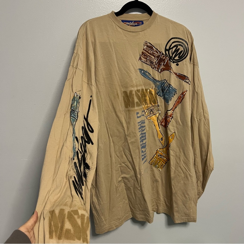 Miskeen Originals Hand Painted y2k Grafitti Long Sleeve Shirt